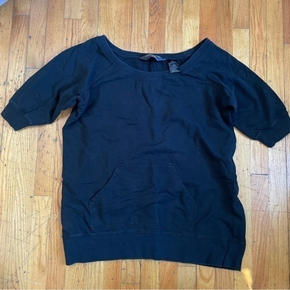 Norma Kamali Black 3/4th Sleeve Sweatshirt Size XXL
